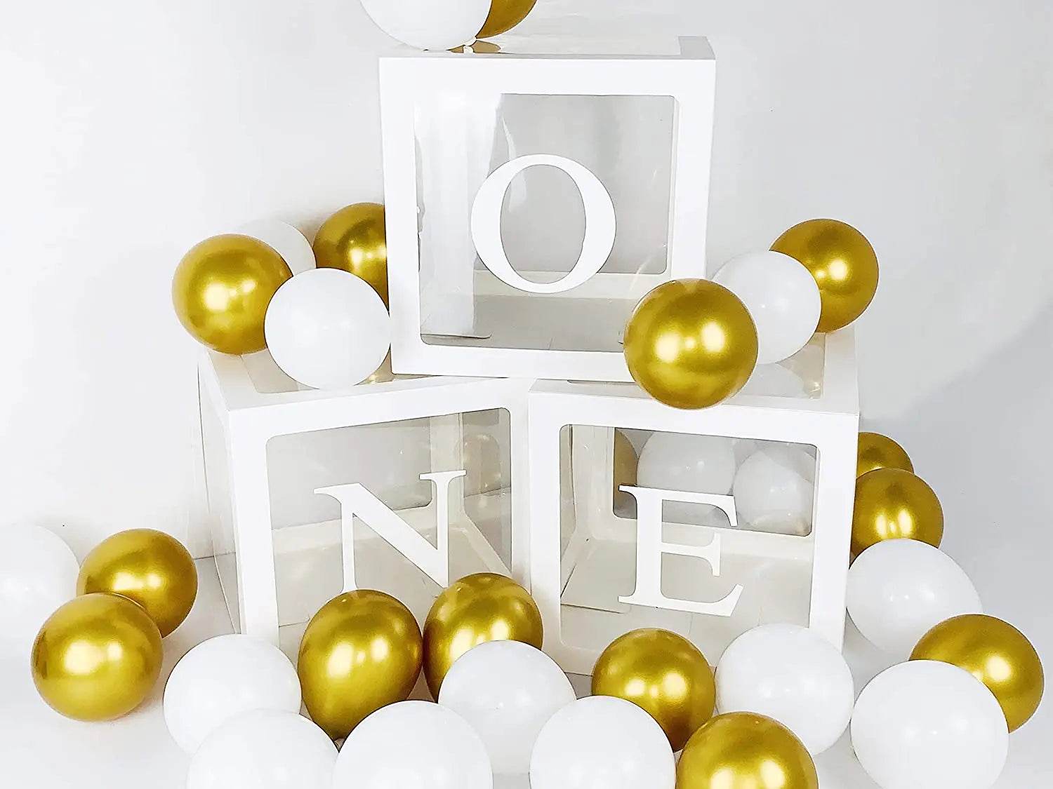 First Birthday Balloon Boxes For Party Decorations 1st Birthday Balloon Garland Decor with ONE Letter Boy Girl Baby Shower Decor - AIAZ