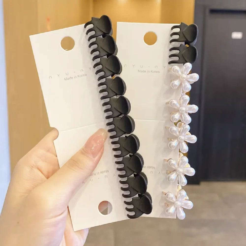 1Set Alloy Mini Pearl Women air Claws Small Hair Claws Kids Sweet Hairpins Hair Clips Fashion Matte Headbands Hair Accessories
