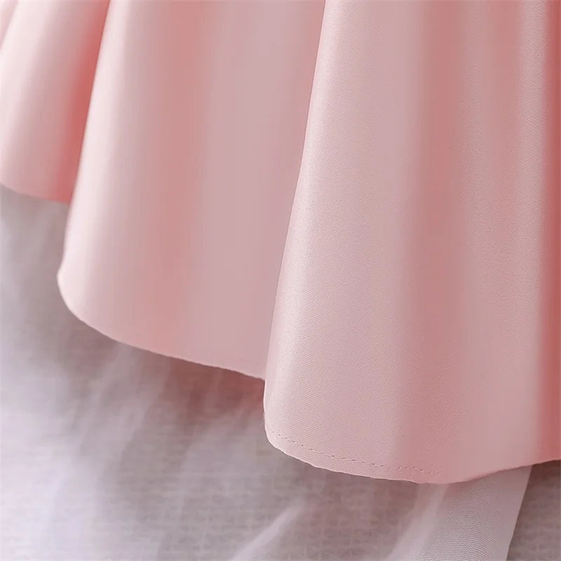 Big Bow Princess Sweet Kids Tutu Toddler Birthday Party Newborn Christening Children Baptism Baby Girls Clothes Summer Dresses