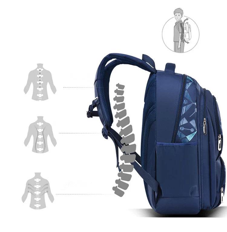 Primary School Backpacks Waterproof Children School Bags For Boys kids Travel Backpack Orthopedic School bag Mochila Infantil - AIAZ