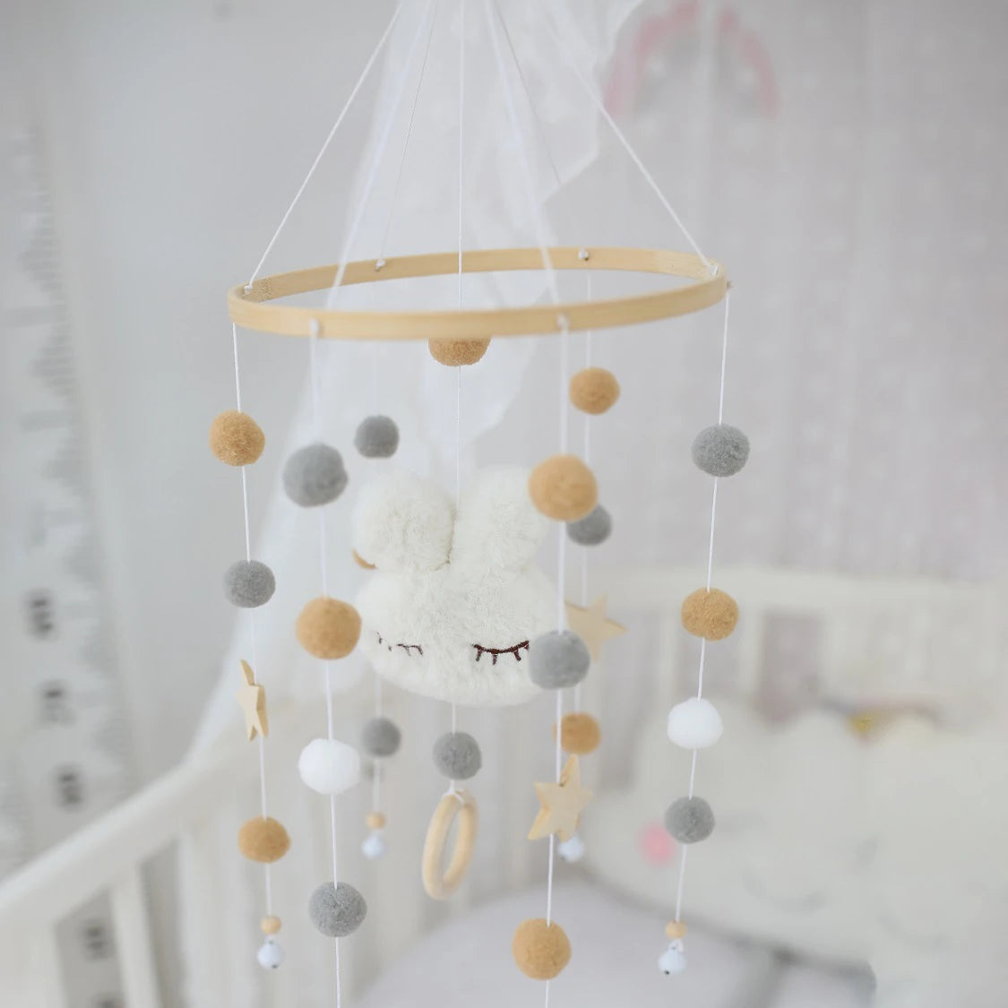 Baby Mobile Rattles Toys 0-12 Months for Baby Newborn Crib Bed Bell Toddler Rattles Carousel for Cots Kids Musical Toy Gift