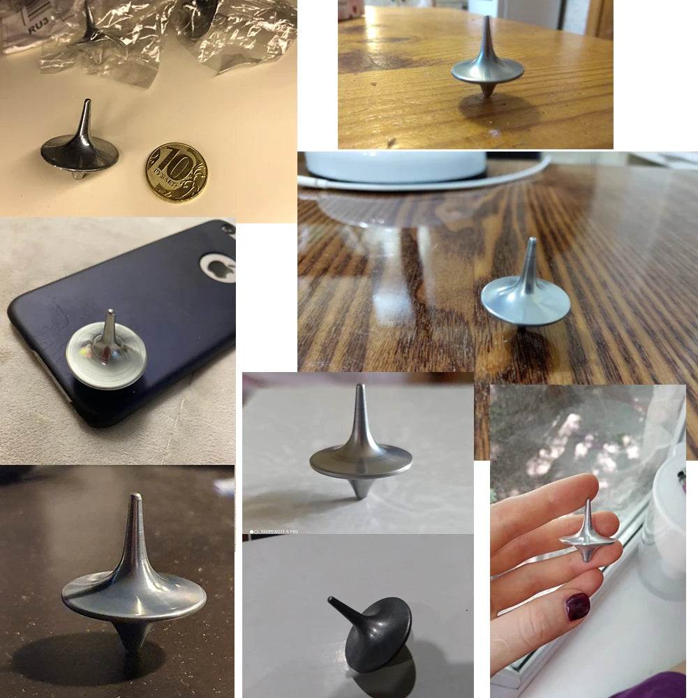 Metal Gyro Great Accurate Silver Spinning Top Hot Movie Totem Print Spinning Top apda7a08 - AIAZ