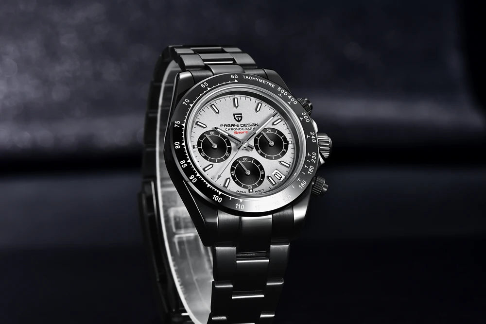 PAGANI DESIGN 2025 New Black Mens Watches Brand Luxury Quartz Watch For Men Chronograph Sports Waterproof Luminous Reloj Hombre