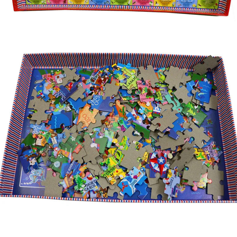 200pcs Jigsaw Puzzle United States World Map Paper Puzzles for Adults Children Decompression Game Kid Educational Gift Toys
