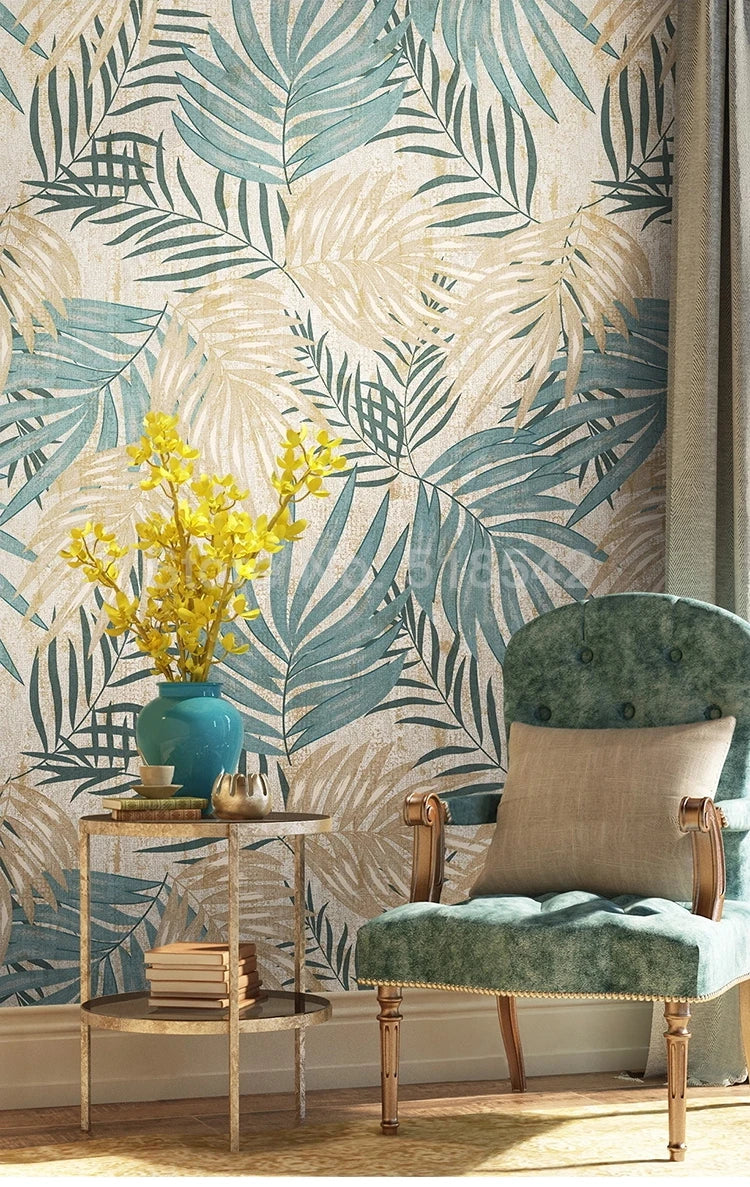 Custom 3D Wall Mural Plant Leaf Pastoral Wallpaper Bedroom Living Room TV Background Waterproof Canvas Fabric Painting Wall Art
