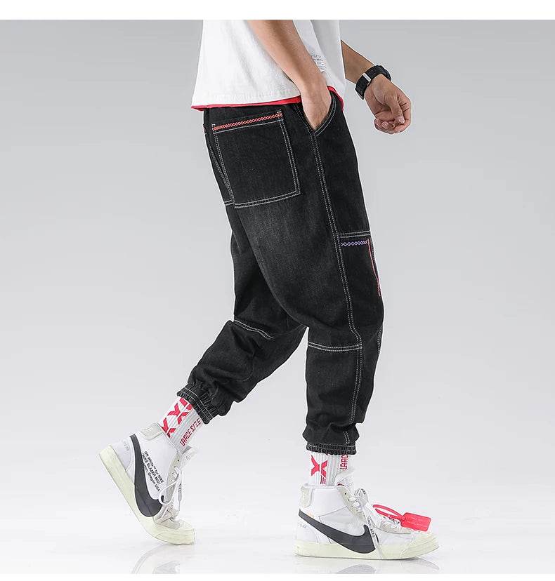 2025 New Streetwear Hip Hop Cargo Pants Men's Jeans Elastic Harun Joggers In Autumn and Spring Men ClothIng - AIAZ