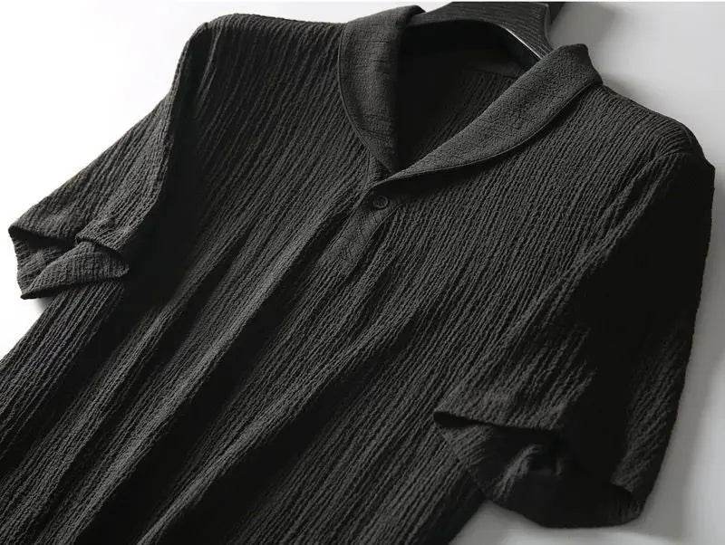 (Shirt + trousers)2025 summer men fashion classic shirt men's business casual fashion shirts men A set of clothes size M-4XL - AIAZ