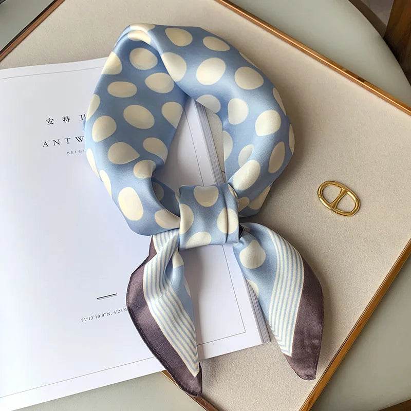 Fashion Scarves for Women Shawl Print Silk Satin Hijab Scarf Female Bandana 70*70cm Luxury Brand Square Shawls Scarfs For Ladies - AIAZ