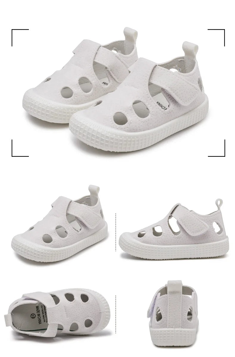 Baby Boys Half Sandals Spring Summer Beach Shoes for Toddlers Kids Medium Children Half Sandals Hollow Breathable for Girls Soft