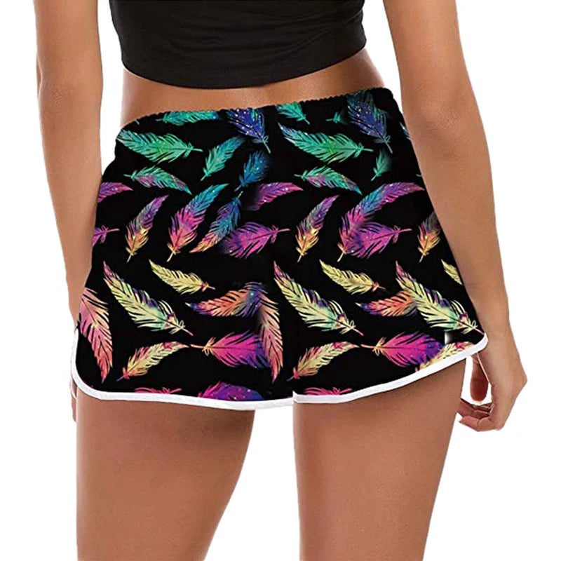 Quick Dry Swim Shorts Women Summer Beach Gym Shorts Mujer Sexy Sport Loose Surf Swimwear Athletic Running Board Short Pant Woman