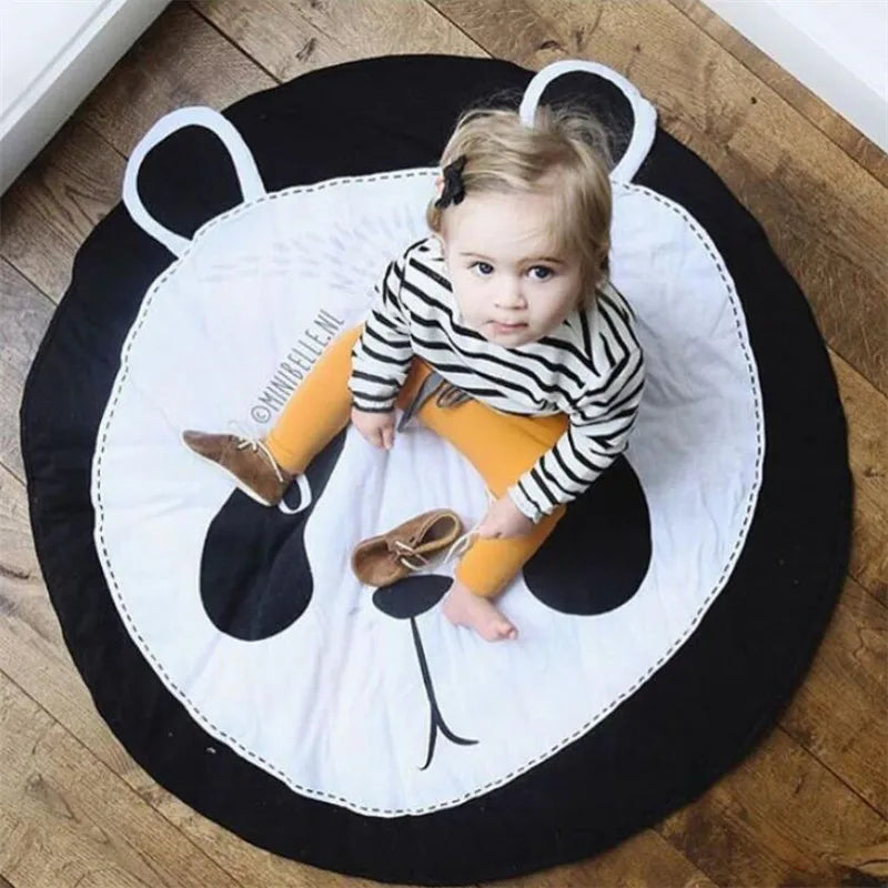 Cartoon Animals Baby Play Mats Pad Toddler Kids Crawling Blanket Round Carpet Rug Toys Mat For Children Room Decor Photo Props