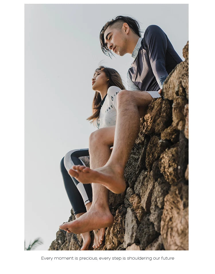 Nu-June Women Long Sleeve Rashguard Swimwear Print Surfing Top Diving Shirt Quick Dry Running Biking Rash Guard UPF50+ Swimsuit