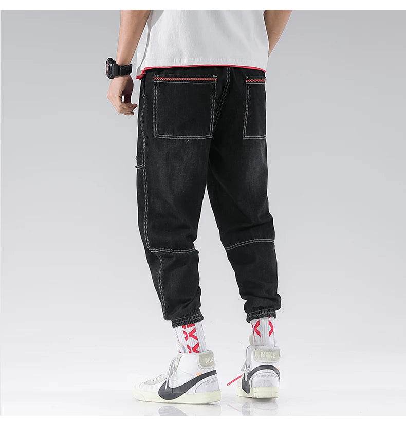 2025 New Streetwear Hip Hop Cargo Pants Men's Jeans Elastic Harun Joggers In Autumn and Spring Men ClothIng - AIAZ