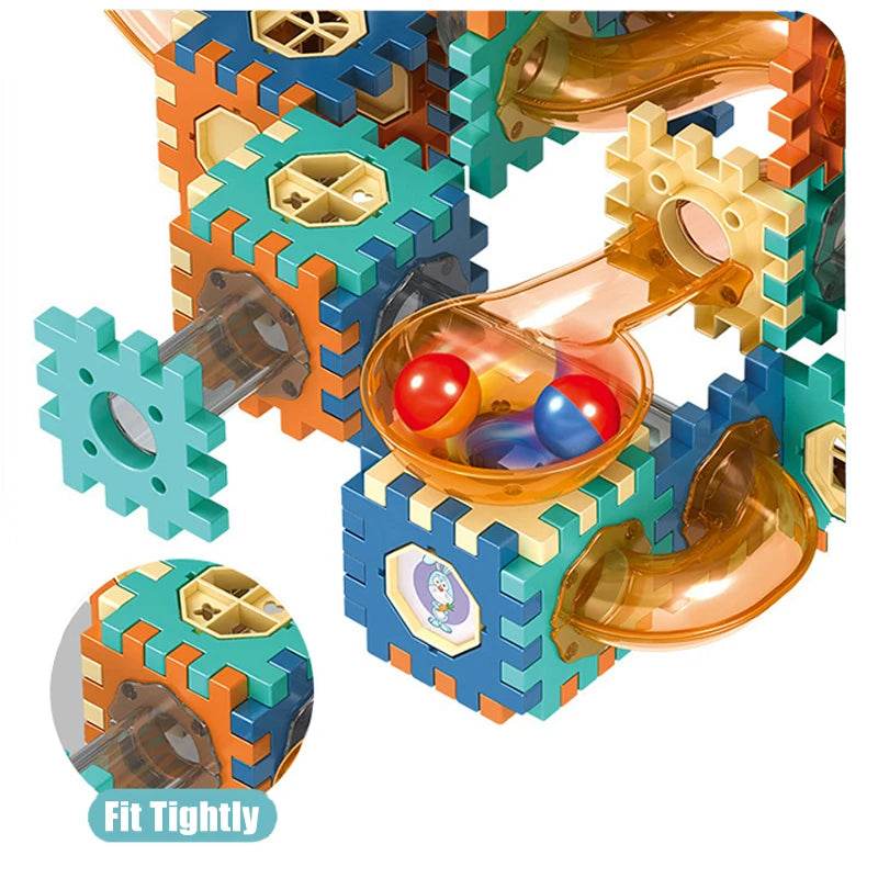 Marble Run Race Track Building Blocks Toys For Kids Labyrint Rolling Ball Funnel Slide Bricks Education Construct Toys Maze STEM - AIAZ