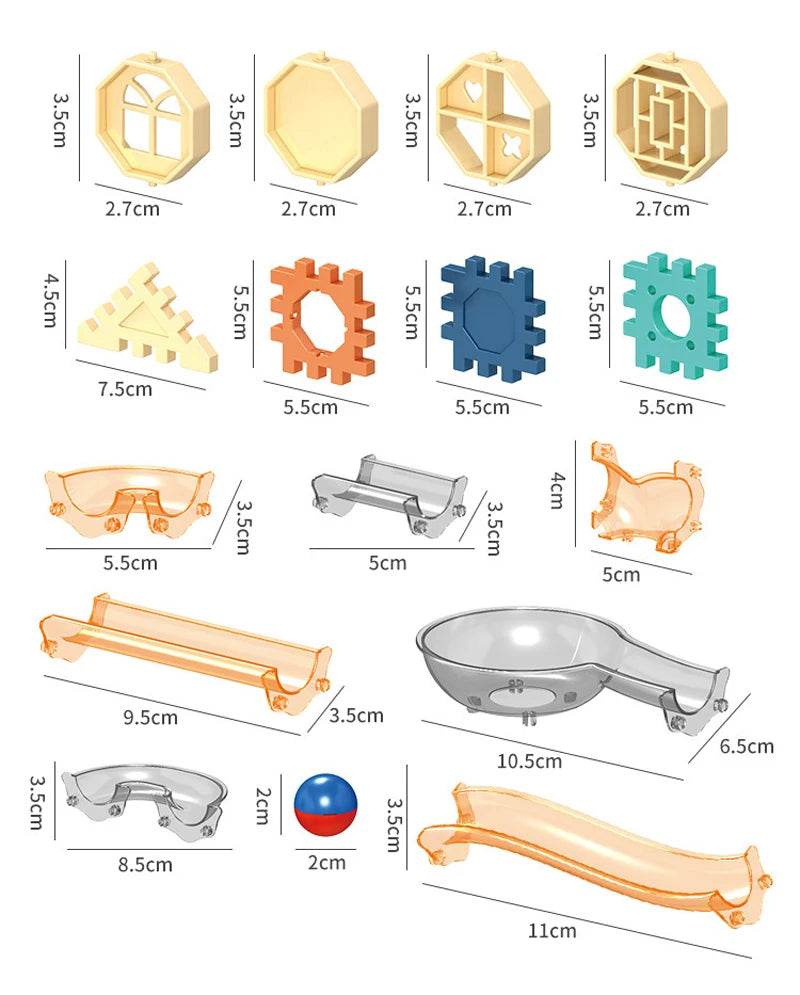 Marble Run Race Track Building Blocks Toys For Kids Labyrint Rolling Ball Funnel Slide Bricks Education Construct Toys Maze STEM - AIAZ