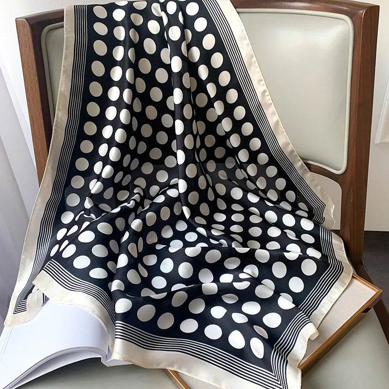 Fashion Scarves for Women Shawl Print Silk Satin Hijab Scarf Female Bandana 70*70cm Luxury Brand Square Shawls Scarfs For Ladies - AIAZ