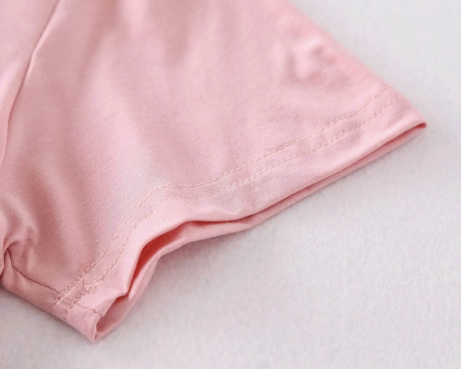 Modal cotton pyjama femme new pijamas women chest pad short sleeve pajamas set large size bra-cup loose shorts sleepwear set - AIAZ