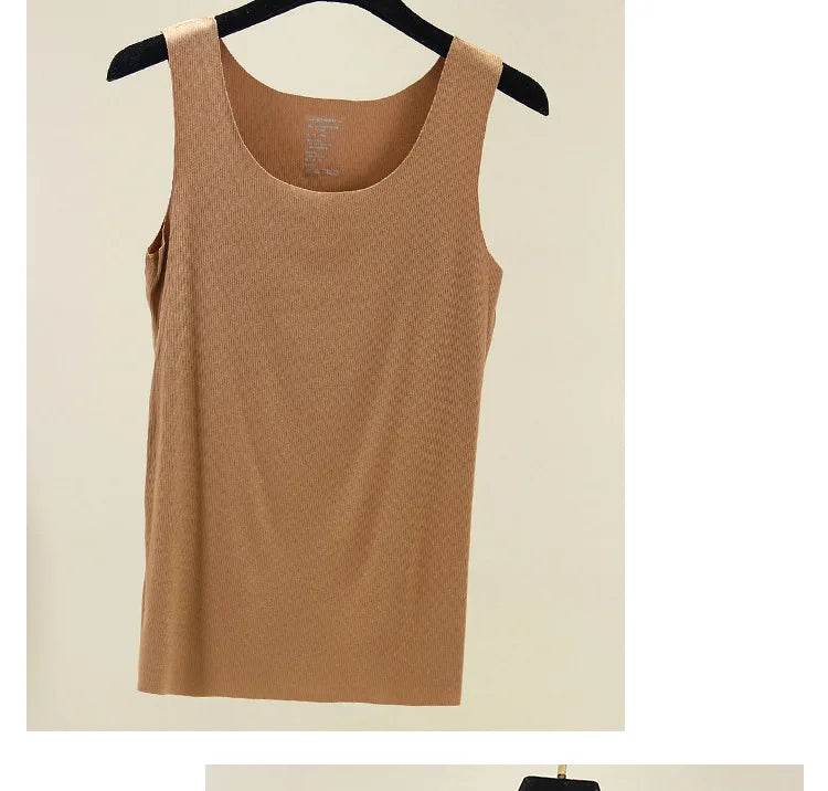 2021 Summer Women seamless Tank Tops O-Neck Casual Sleeveless Vest basic Tee Tops - AIAZ