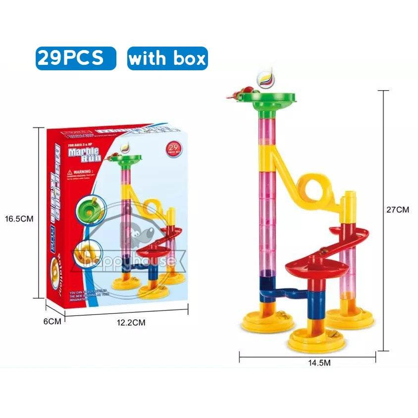 Marble Run Race Track Building Blocks Kids 3D Maze Ball Roll Toy DIY Marble Run Race Coaster Set 80/105/109/133pc Christmas Gift - AIAZ
