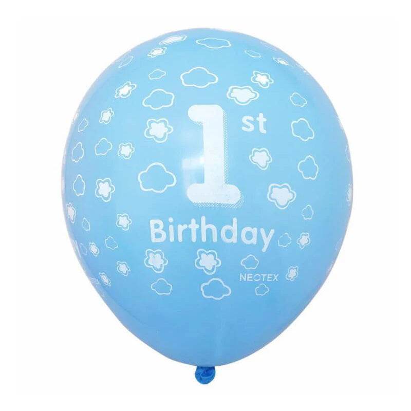 10Pcs Baby Shower 1st Birthday Balloon Pink blue Latex Balloon For Boys Girls Baby 1 Year Old First Birthday Kids Gift Toys - AIAZ
