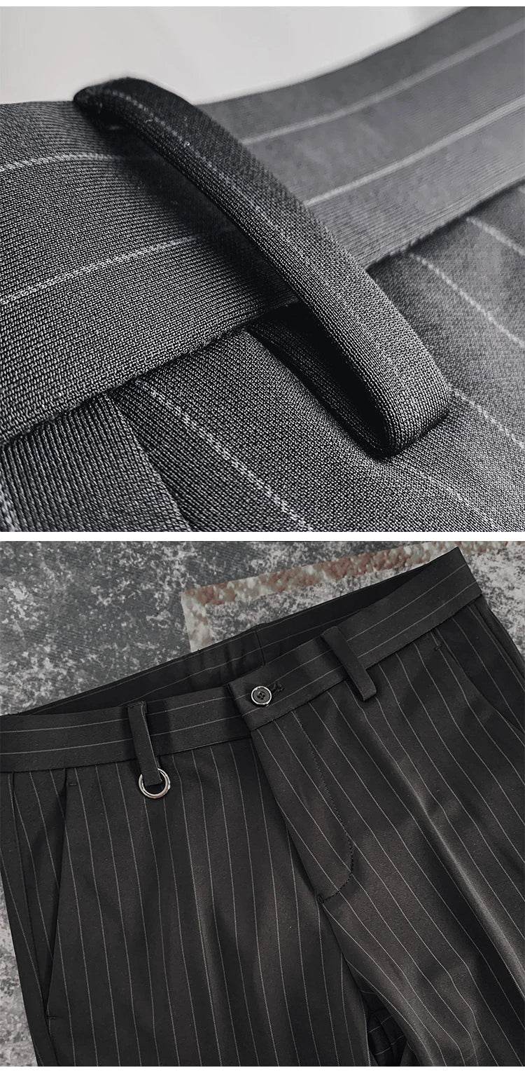 Men Suit Pants Formal Trousers Pantalone Hombre Stretch Slim Solid Color Casual Dress Full Length Pants Fashion New Men Clothing - AIAZ