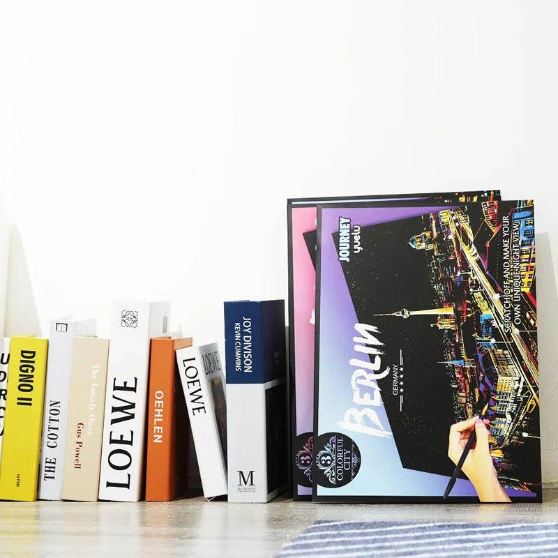 40.5*28.5cm Magic Scratch Art Crafts World Landscape Scraping Paintings Paper Adult kids decompression toys Creative DIY Gifts - AIAZ