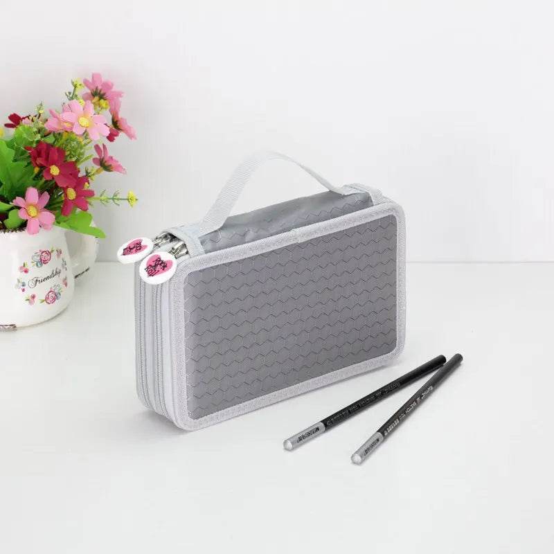 School Pencil Case Supplies Kit 36/48/72 Slot Stationery Pencilcase for Girls Compartment Pen Box Large Cartridge Bag Acsesories - AIAZ