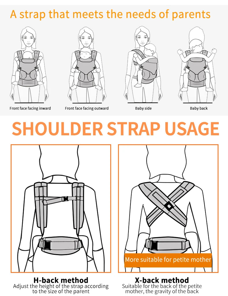 Breeze Omni Baby Carrier Multifunction Breathable Infant Carrier Backpack Kid Carriage Toddler baby Sling Wrap Suspenders 360