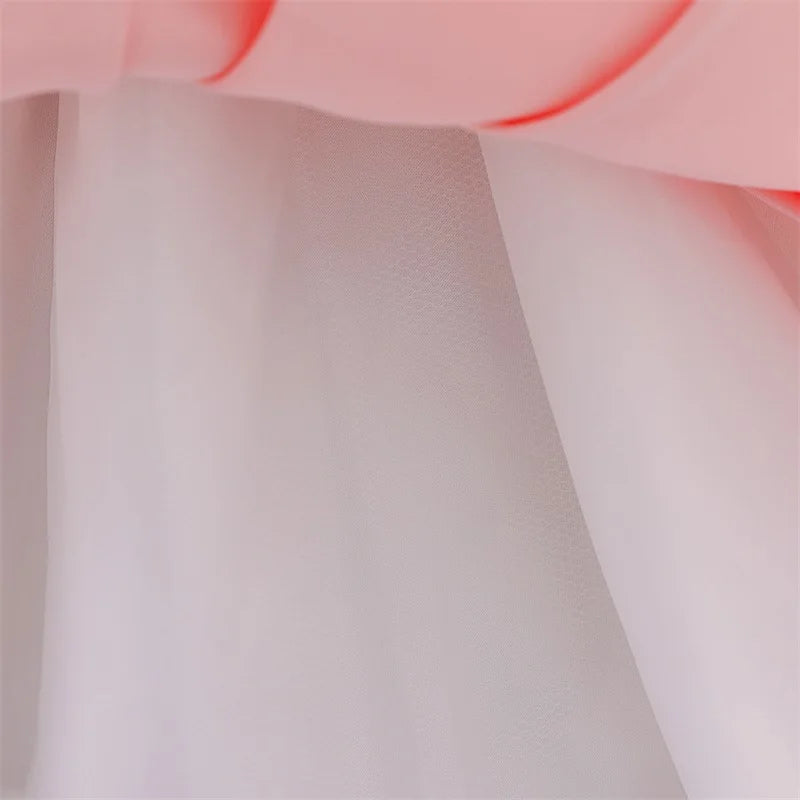 Big Bow Princess Sweet Kids Tutu Toddler Birthday Party Newborn Christening Children Baptism Baby Girls Clothes Summer Dresses