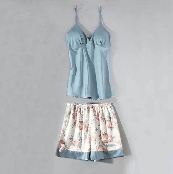 Pajamas Set Women Sleepwear Casual Satin Robe Suit Nightwear Lounge Wear V-neck Soft Pyjamas Kimono Bathrobe Gown Lingerie - AIAZ