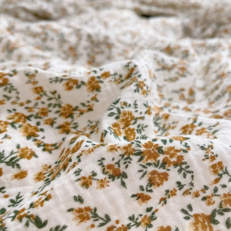 Korean Vintage Floral Printed Ruffled Cotton Baby Duvet Cover Kids Children Infant Cot Crib Duvet Covers Quilt Cover Bedding