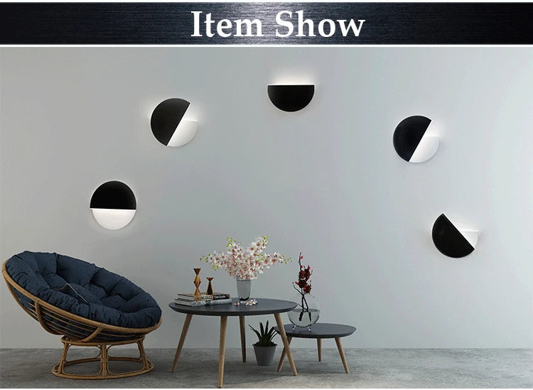 LED Wall Lamp 360 Degree Rotation Adjustable Bedside Lights White Black Creative Wall Light  Modern Bedroom Loft Aisle Lamps
