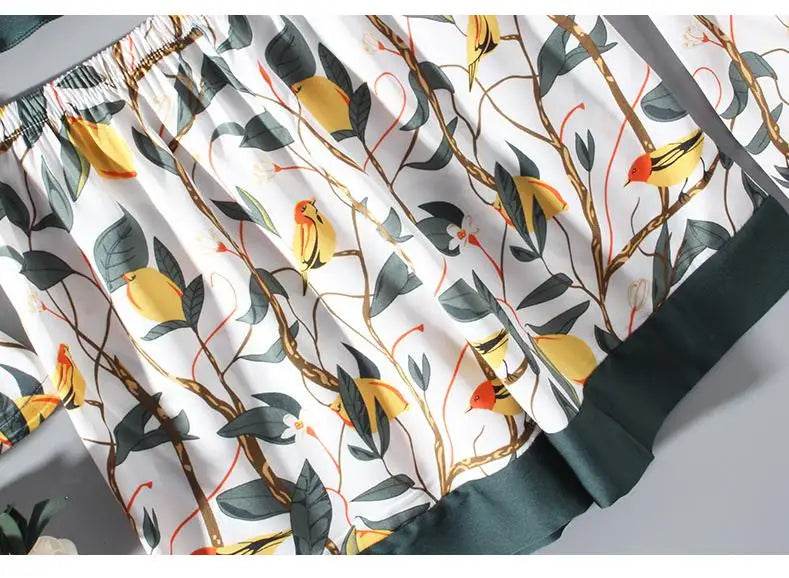 Pajamas Set Women Sleepwear Casual Satin Robe Suit Nightwear Lounge Wear V-neck Soft Pyjamas Kimono Bathrobe Gown Lingerie - AIAZ