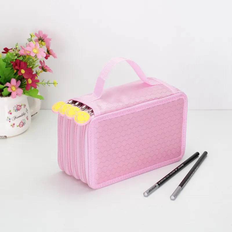 School Pencil Case Supplies Kit 36/48/72 Slot Stationery Pencilcase for Girls Compartment Pen Box Large Cartridge Bag Acsesories - AIAZ