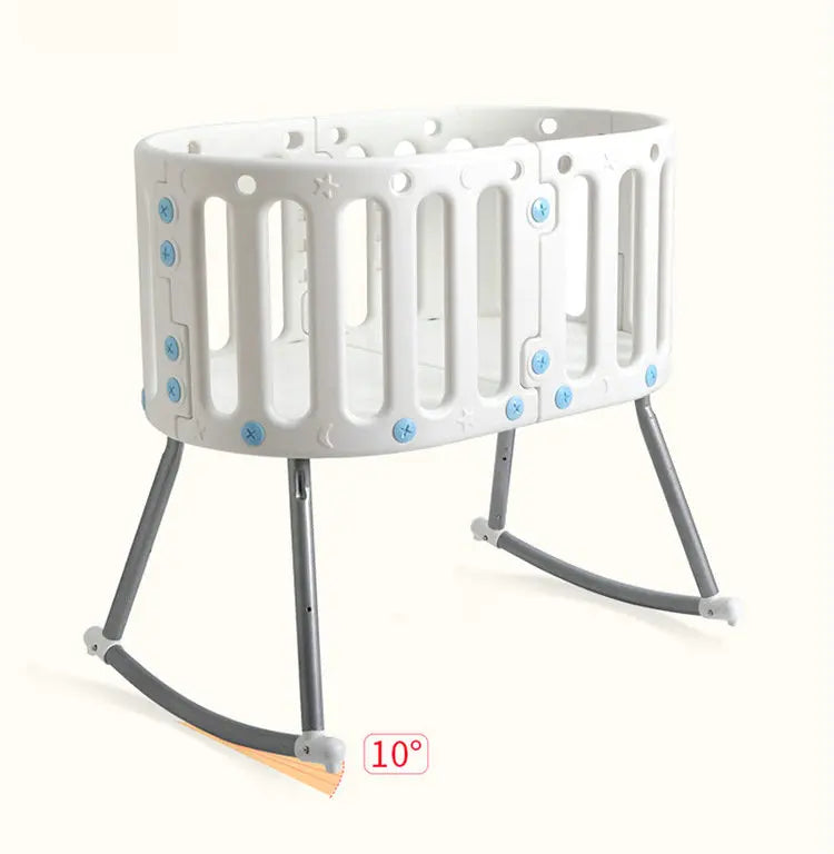 White Color Newborn Baby Bed, Can Split To Two Chairs, Multifunctional Infant Rocking Cradle Kids Crib