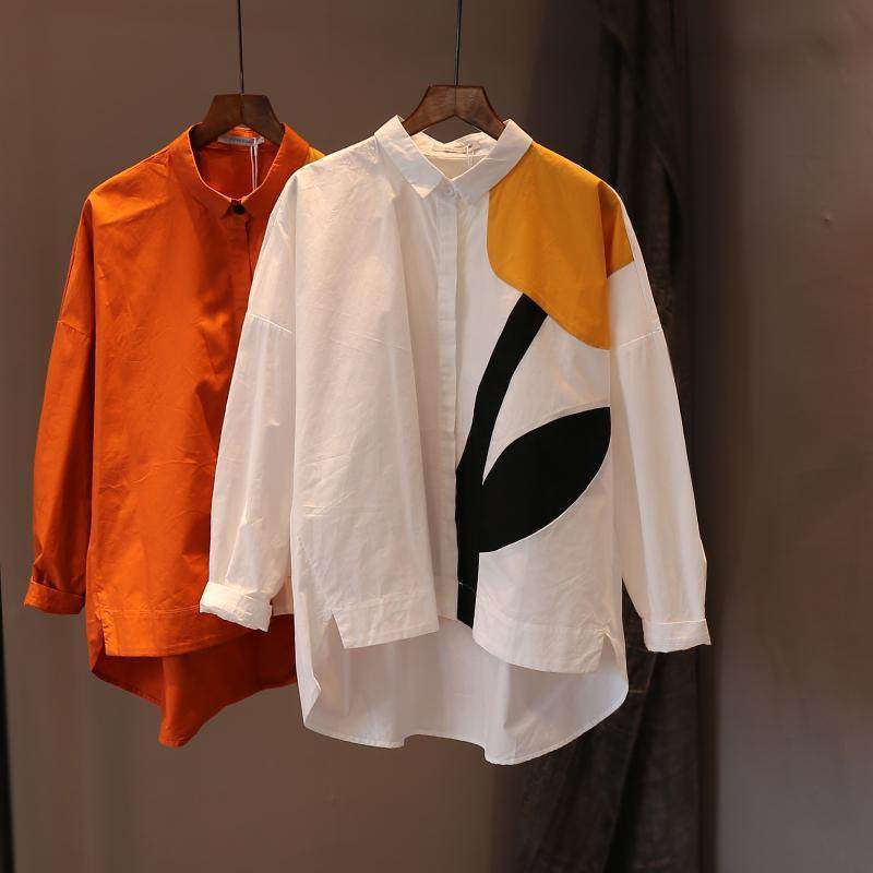 Women's Shirt Fashion Woman Blouses Print Flower Korean Vintage Blusas Female Elegant White Shirts Long Sleeve Tops Clothing - AIAZ