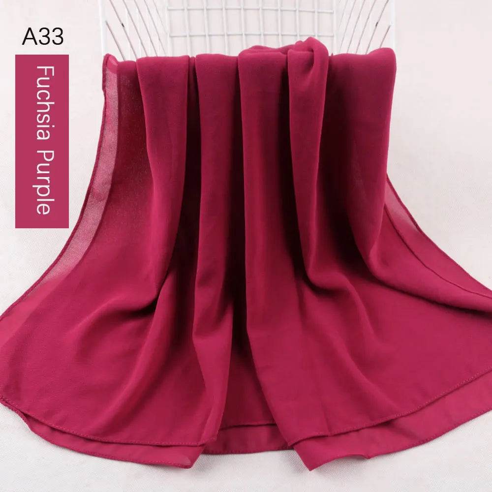 Muslim Women Chiffon Hijab Scarf Chiffon Soft Hijabs Shawl Long Scarves Wrap Headscarves For Muslim Fashion - AIAZ
