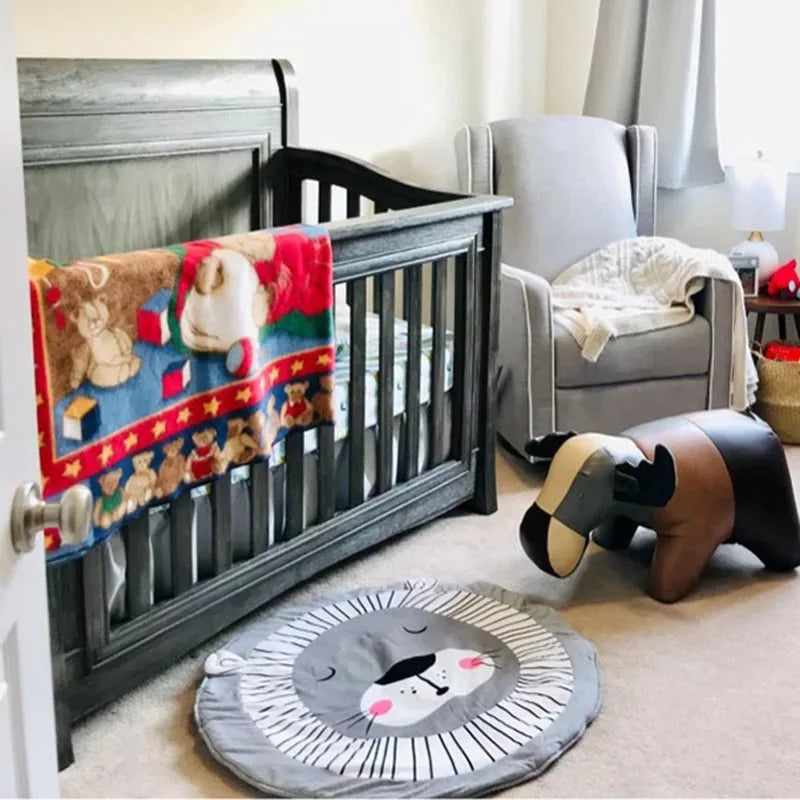 Cartoon Animals Baby Play Mats Pad Toddler Kids Crawling Blanket Round Carpet Rug Toys Mat For Children Room Decor Photo Props