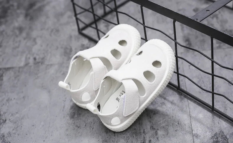 Baby Boys Half Sandals Spring Summer Beach Shoes for Toddlers Kids Medium Children Half Sandals Hollow Breathable for Girls Soft