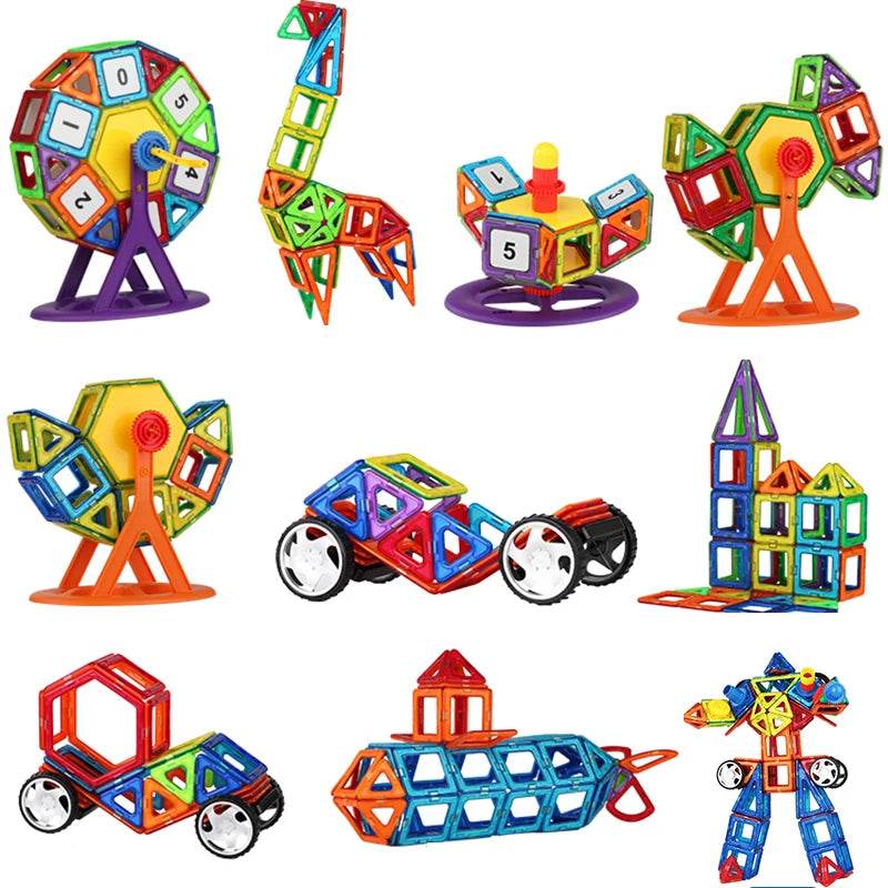 Magnets Toys for Kids Big Size Plus Magnetic Blocks for Children Designer Constructor Set Toys for Boys Building Blocks - AIAZ