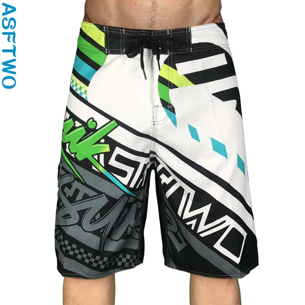 2024 New Printed Men's Swimming Shorts Surfing Beach Pants Running Shorts Bermuda Plate Pants Casual Fitness Pants Swimwear