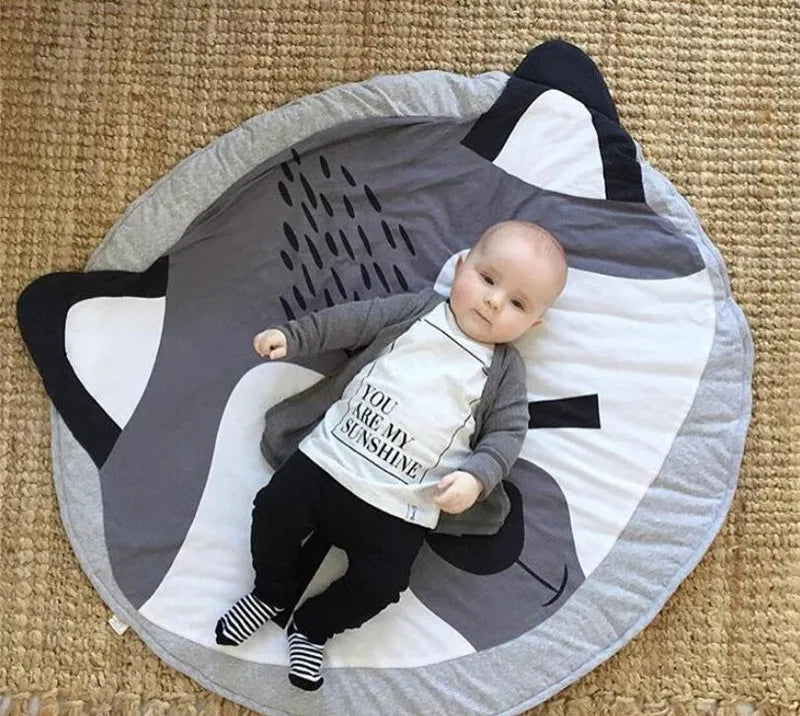 Cartoon Animals Baby Play Mats Pad Toddler Kids Crawling Blanket Round Carpet Rug Toys Mat For Children Room Decor Photo Props