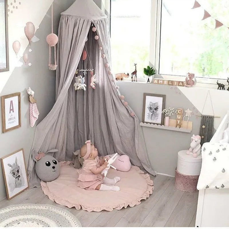 100cm Newborn Baby Padded Play Mats Soft Cotton Crawling Mat Girls Game Rugs Round Floor Carpet For Kids Interior Room Decorate