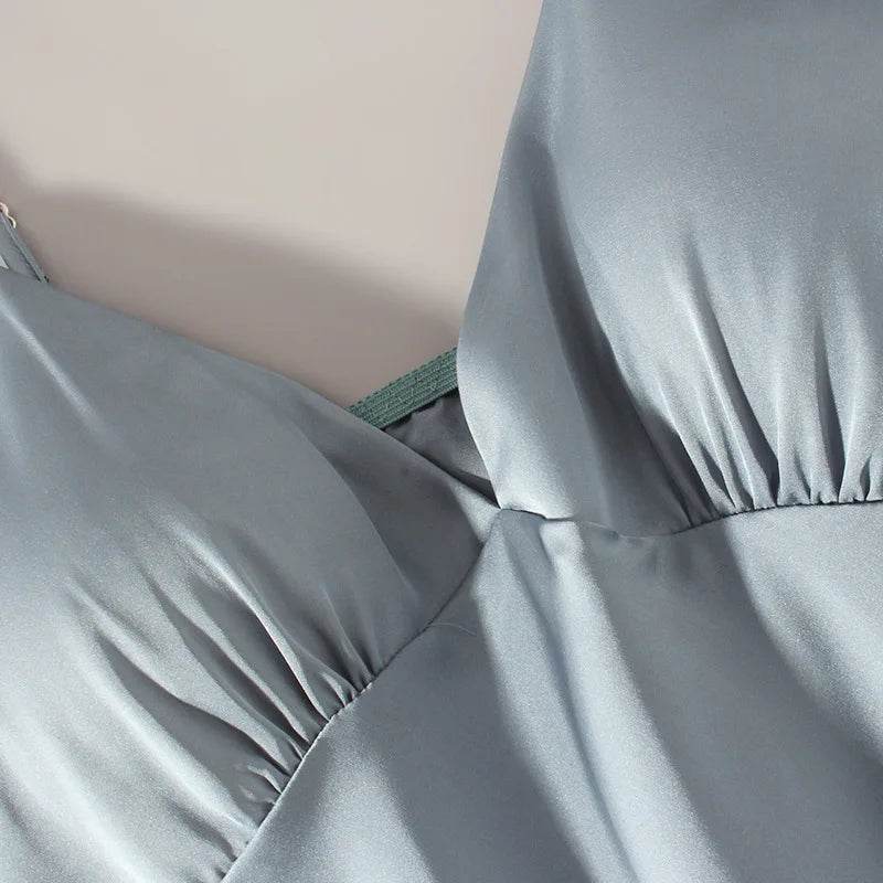 Pajamas Set Women Sleepwear Casual Satin Robe Suit Nightwear Lounge Wear V-neck Soft Pyjamas Kimono Bathrobe Gown Lingerie - AIAZ