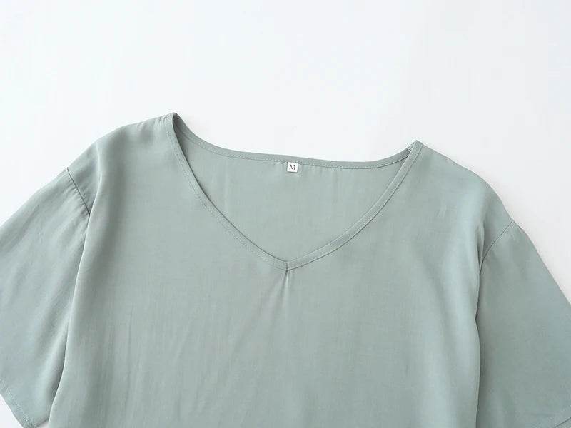 Breathable 2PCS Pajama Short Sleeve Printed Pijama Mujer Femme Loose Nightwear Suit Female Casual Homewear Pajama Set For Women - AIAZ