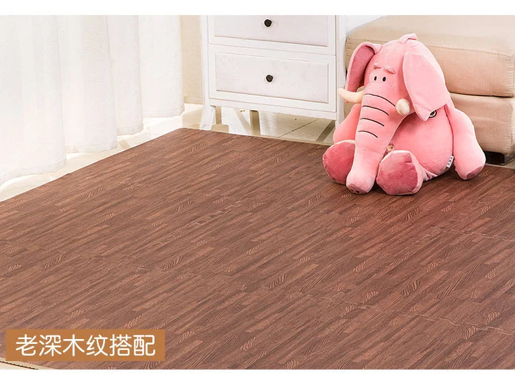 Wooden Baby EVA Foam Play Gym Puzzle Mat Interlocking Exercise Tiles Crawling Carpet for Kids Game Activity Soft Floor 30x30x1cm
