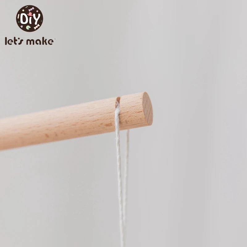 3pc/set Baby Wooden Bed Bell Bracket Mobile Hanging Rattles Toy Hanger Baby Crib Mobile Bed Bell Wood Toy Holder Arm Bracket