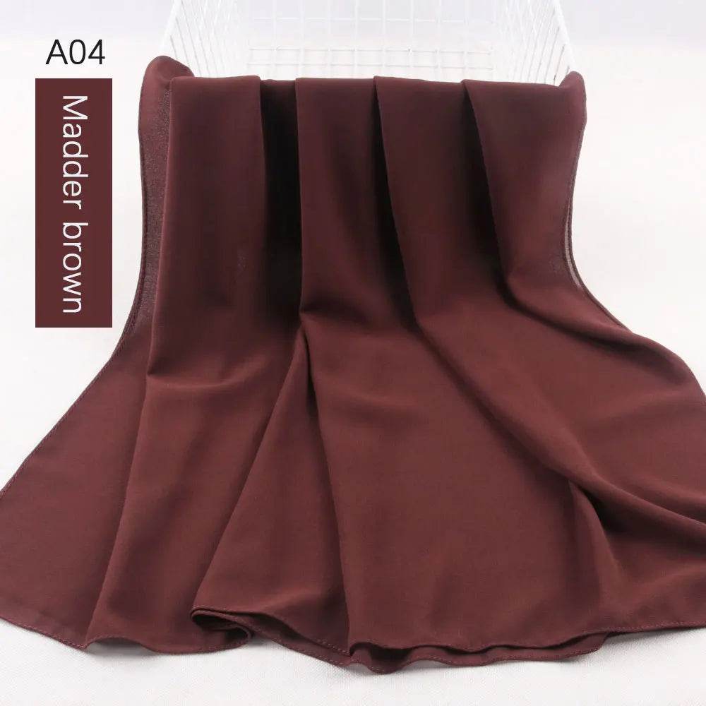 Muslim Women Chiffon Hijab Scarf Chiffon Soft Hijabs Shawl Long Scarves Wrap Headscarves For Muslim Fashion - AIAZ