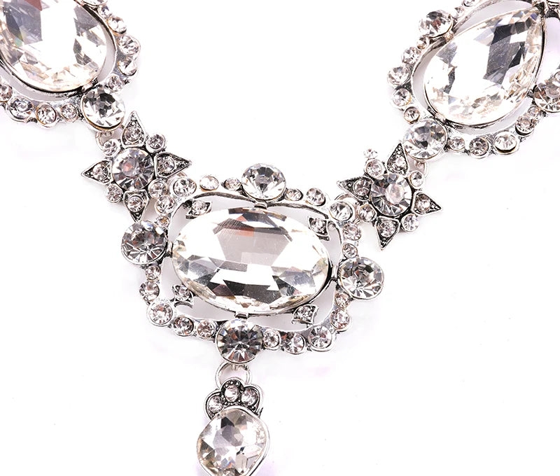 Luxury Austrian Crystal Glass Choker Necklace Women Jewelry Best Friendship Statement Necklaces Pendants For Bridal Wedding