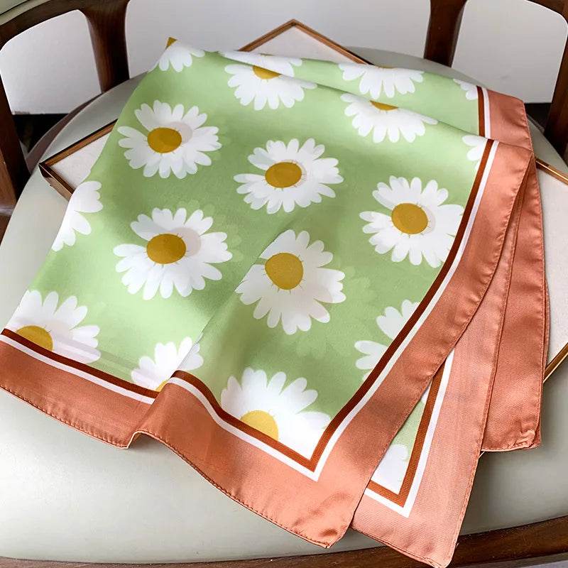 Fashion Scarves for Women Shawl Print Silk Satin Hijab Scarf Female Bandana 70*70cm Luxury Brand Square Shawls Scarfs For Ladies - AIAZ